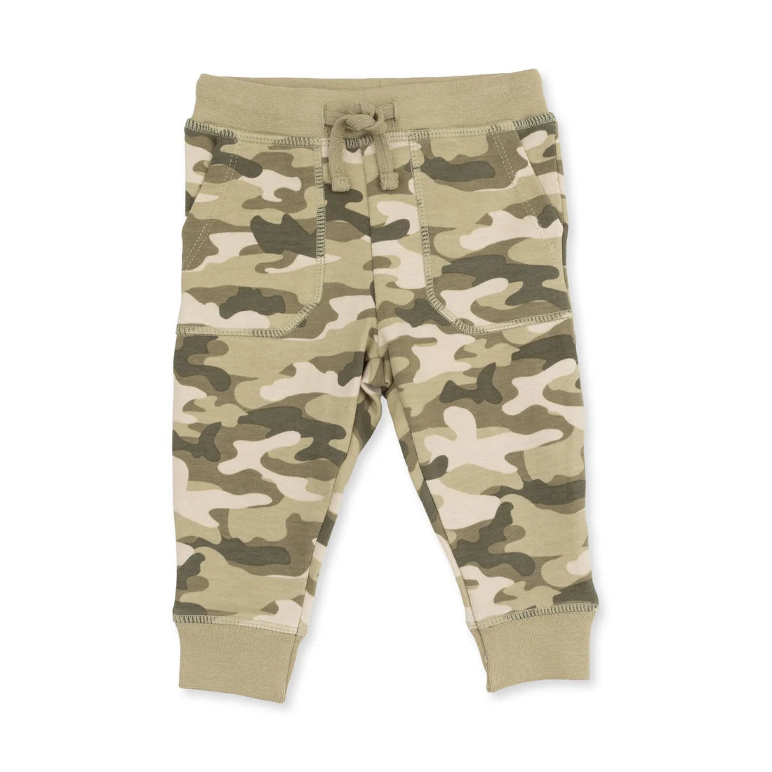 Angel Dear Green | Drop Sleeve Sweatshirt and Camo French Terry Jogger Pant Set