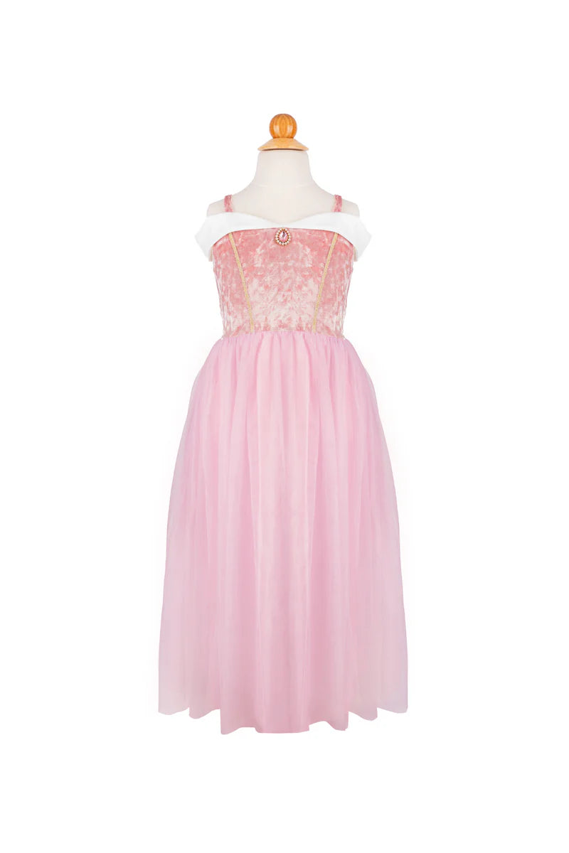 Great Pretenders Pink | Velvety Soft Sleeping Sweetheart Princess Gown with Arm Warmers