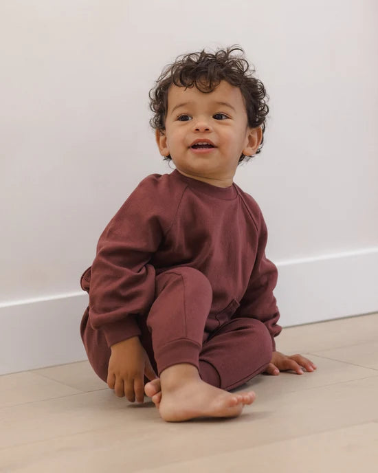 Quincy Mae Black Cherry | Pocket Sweatshirt + Sweatpant Set
