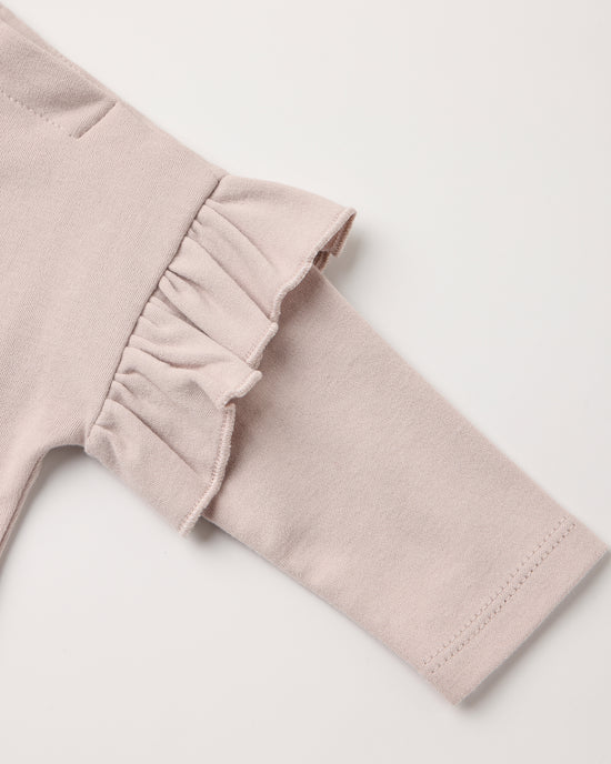 Quincy Mae Lilac Fleur | Ruffle Long Sleeve Tee
