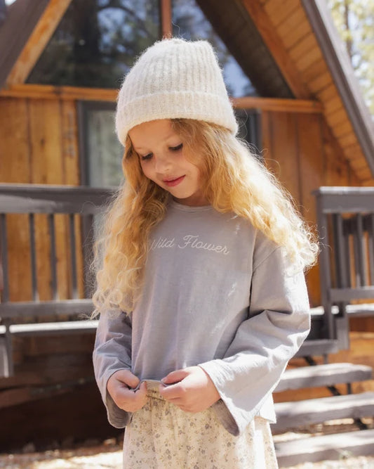 Rylee + Cru Dusty Blue | Wild Flower Luna Long Sleeve Tee