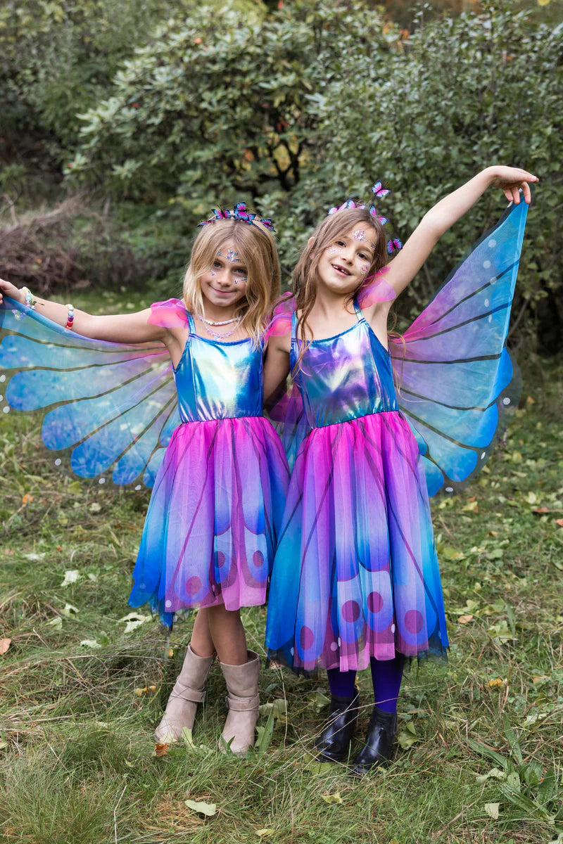 Great Pretenders Blue | Butterfly Twirl Dress with Wings & Headband