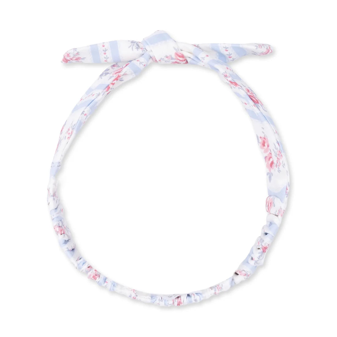 Angel Dear Cream Blue | Anna Floral Stripe Convertible Gown and Knot Headband