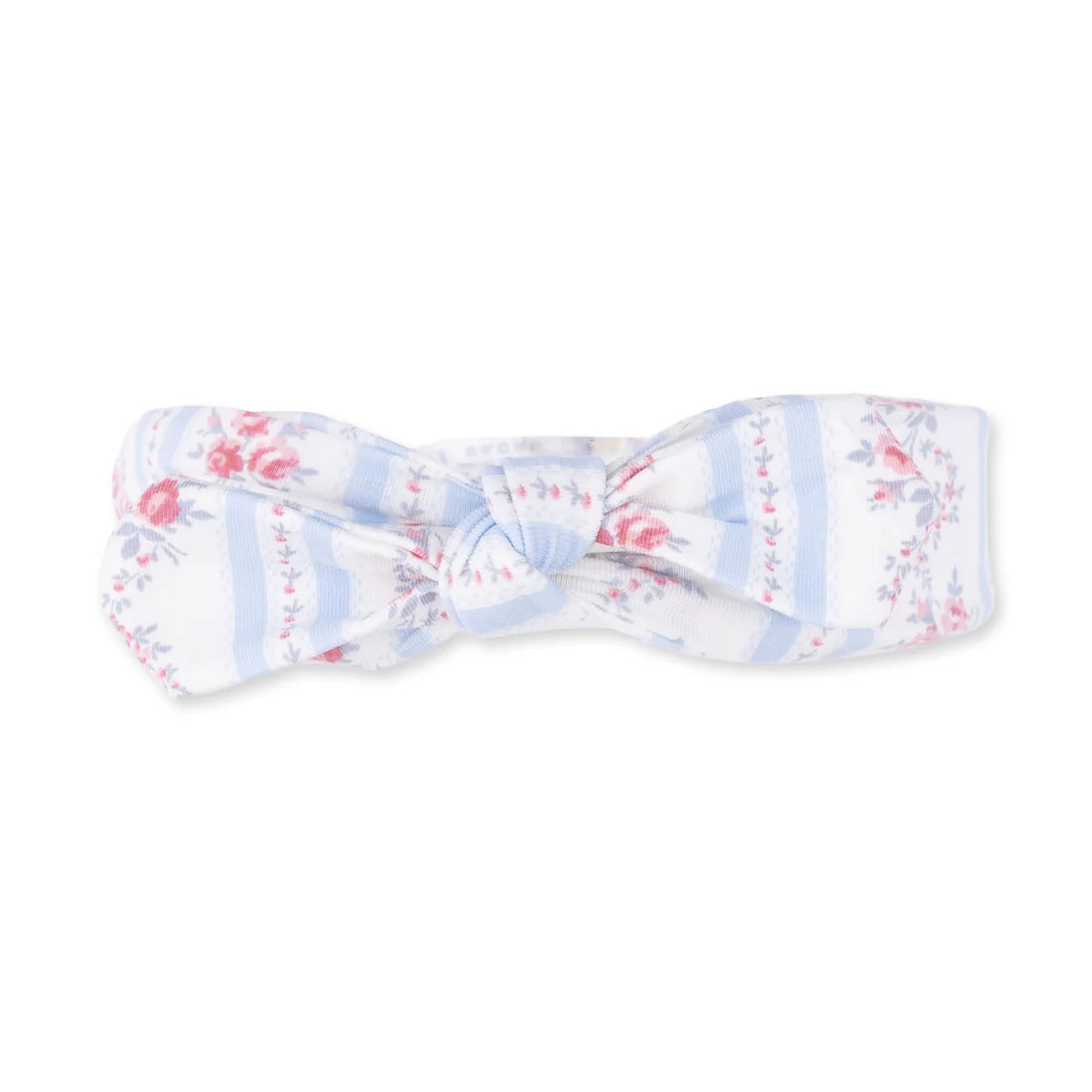 Angel Dear Cream Blue | Anna Floral Stripe Convertible Gown and Knot Headband