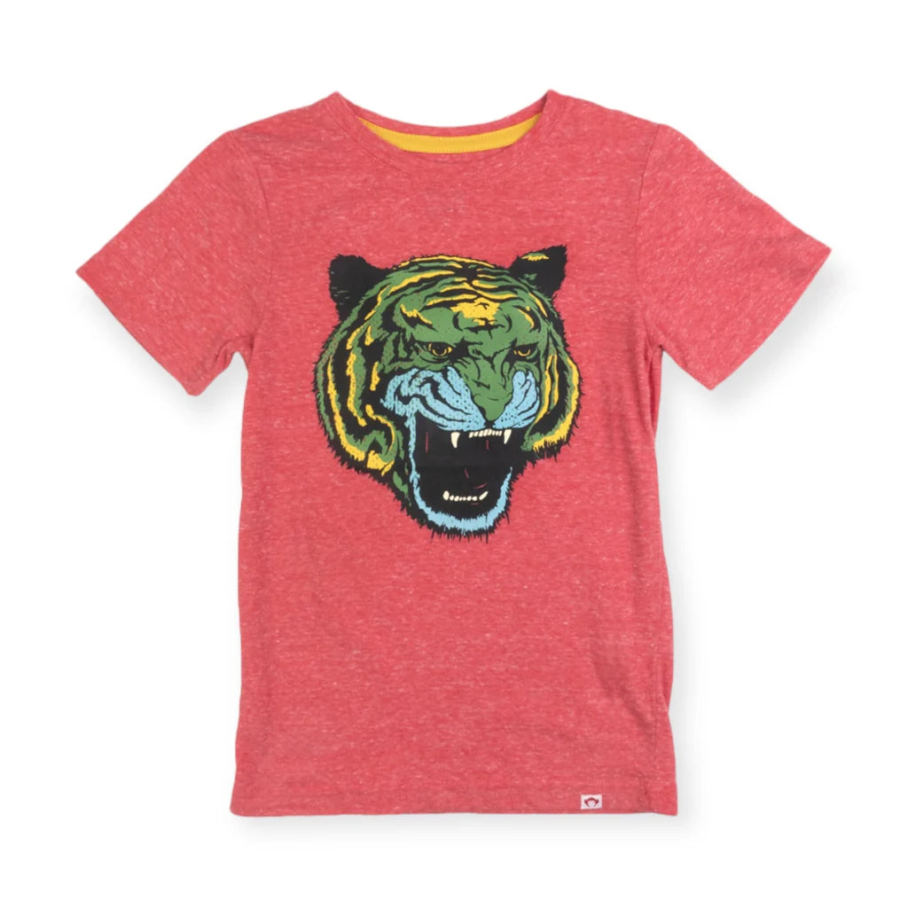 Appaman True Red Heather | Tiger Graphic Tee