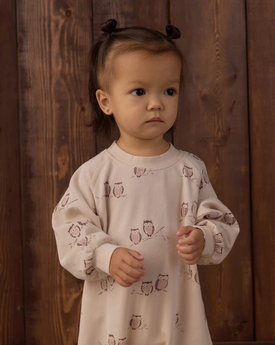 Rylee + Cru Petal Owls | Raglan Jumpsuit