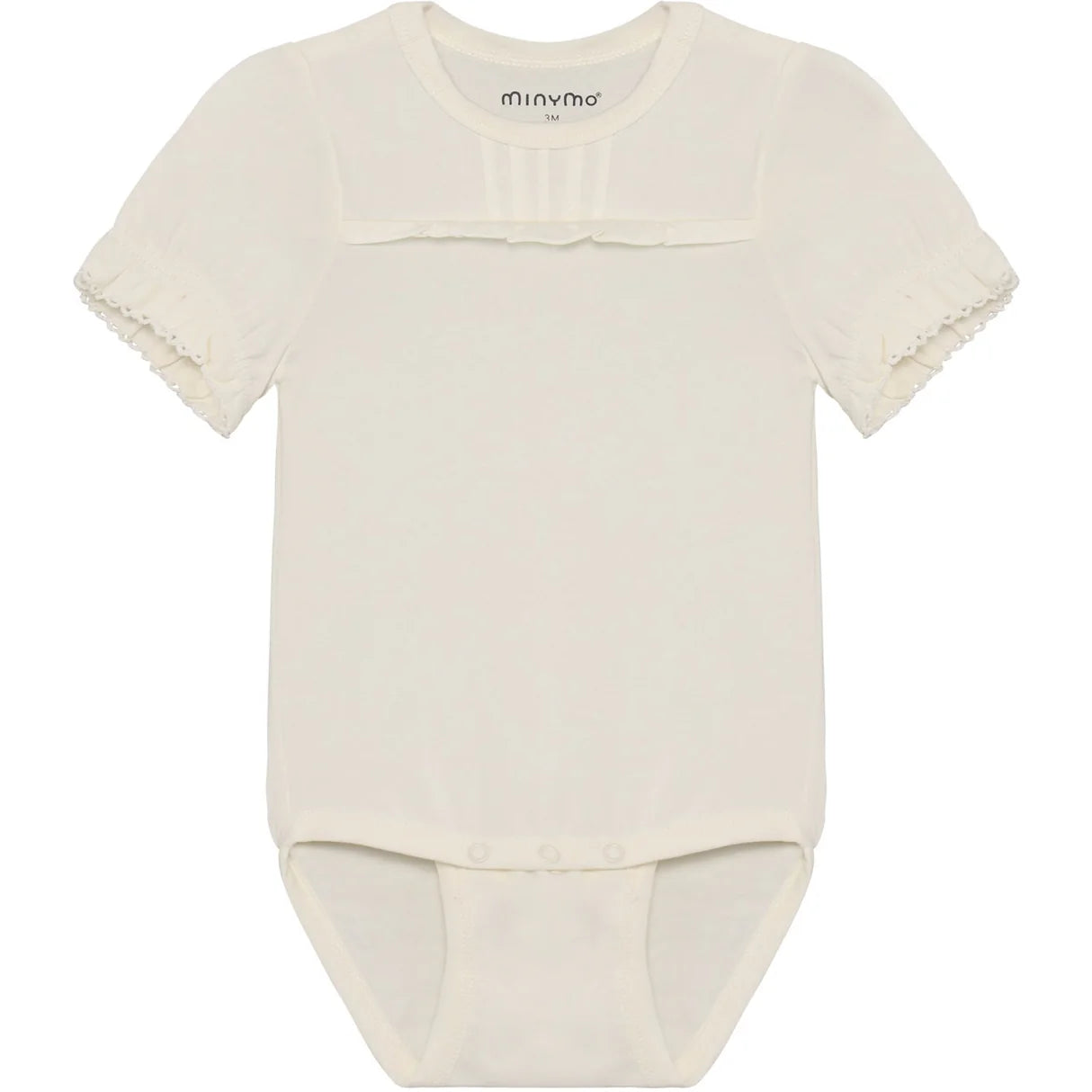 Minymo Vanilla Ice & Peach Blush | Short Sleeve Bodysuit & All Over Print Pant with Lining Set