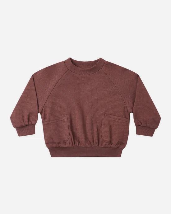 Quincy Mae Black Cherry | Pocket Sweatshirt + Sweatpant Set