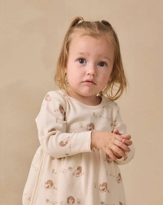 Quincy Mae Natural Turkey | Long Sleeve Dress