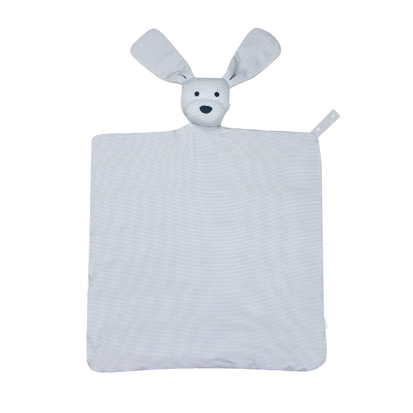 Uptown Baby Dusty Blue | Mini Stripe Dog Lovey Blanket + Paci Clip Holder