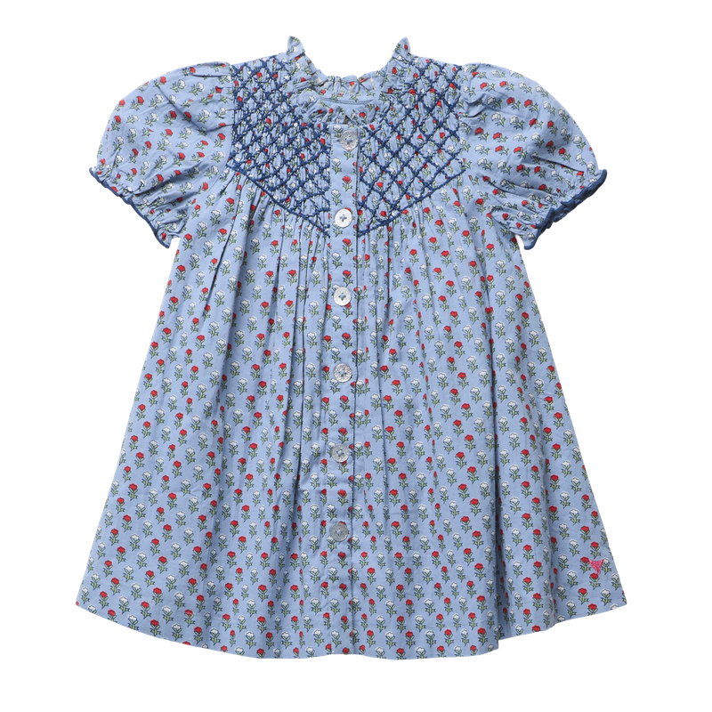 Pink Chicken Light Blue Carnation | Lucia Dress