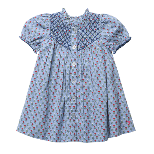 Pink Chicken Light Blue Carnation | Lucia Dress