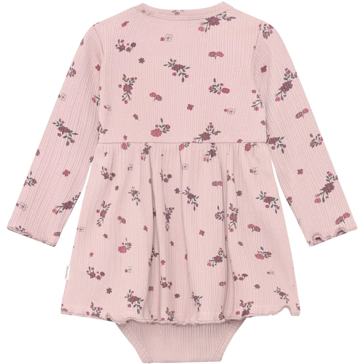 Minymo Fawn | All Over Print Ribbed Long Sleeve Bodysuit Dress