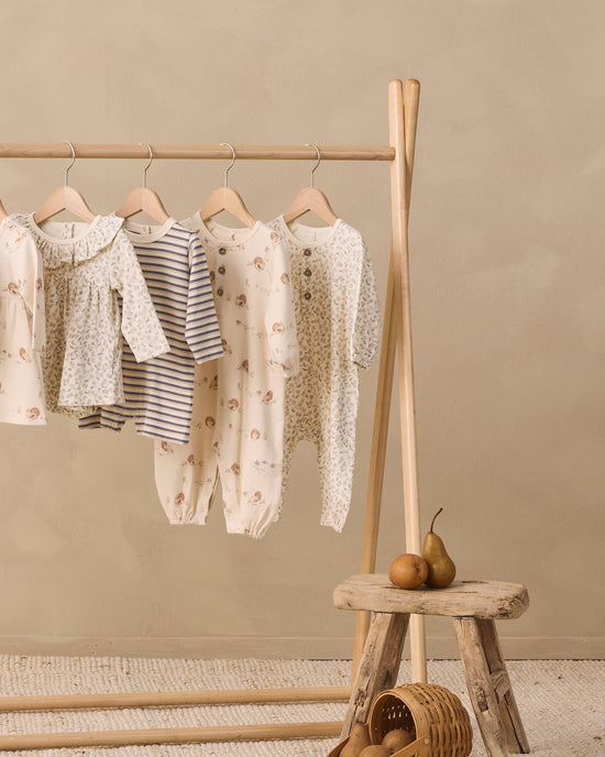 Quincy Mae Natural Turkey | Henley Bubble Jumpsuit