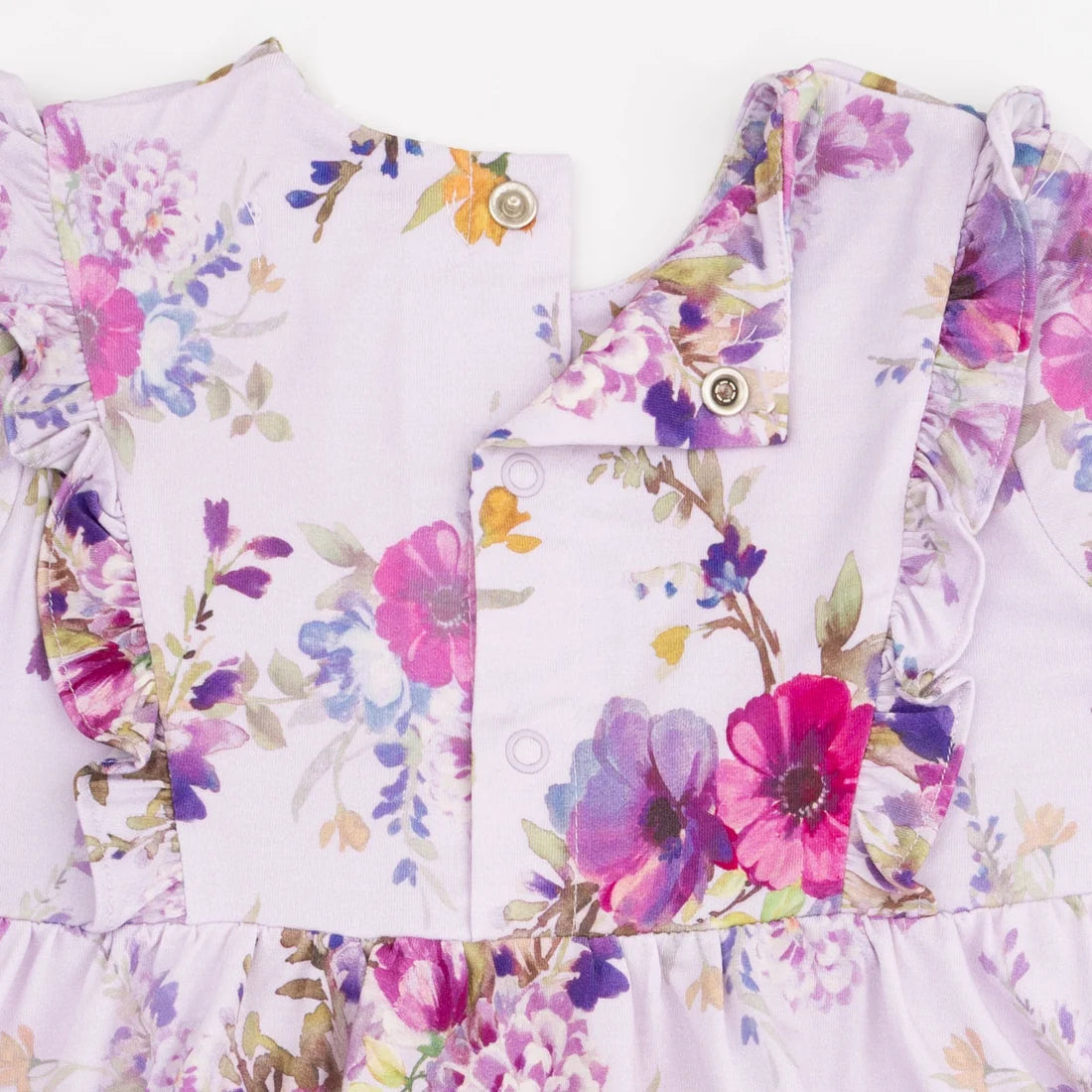 Angel Dear Purple | Dahlia Floral Long Sleeve Ruffle Dress and Legging Set