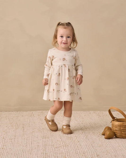 Quincy Mae Natural Turkey | Long Sleeve Dress