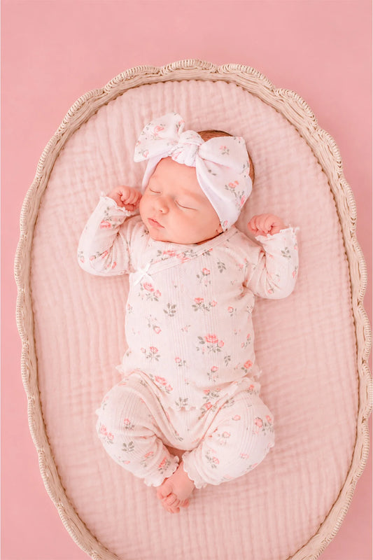 Caden Lane Pink | Rose Garden Two-Piece Crossover Set