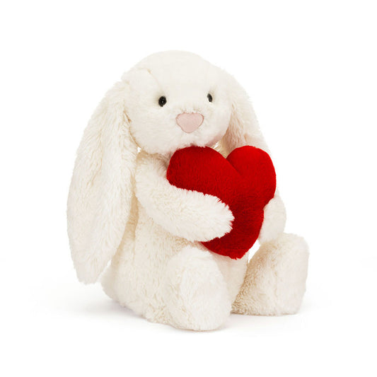 JellyCat Cream | Love Heart Bashful Bunny Bashful