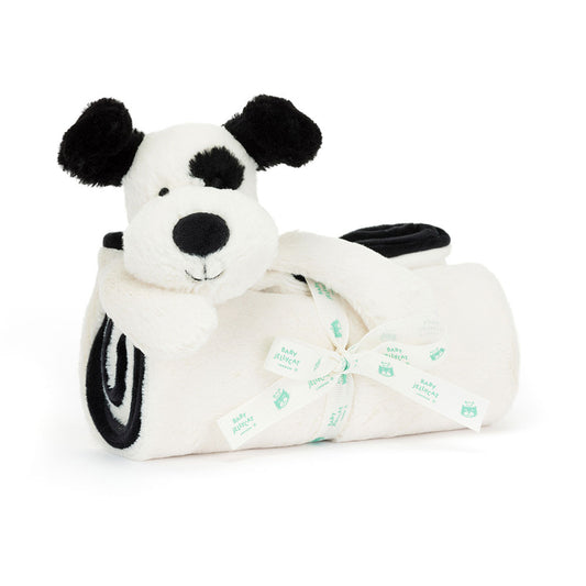 JellyCat Bashful Black & Cream | Puppy Blankie