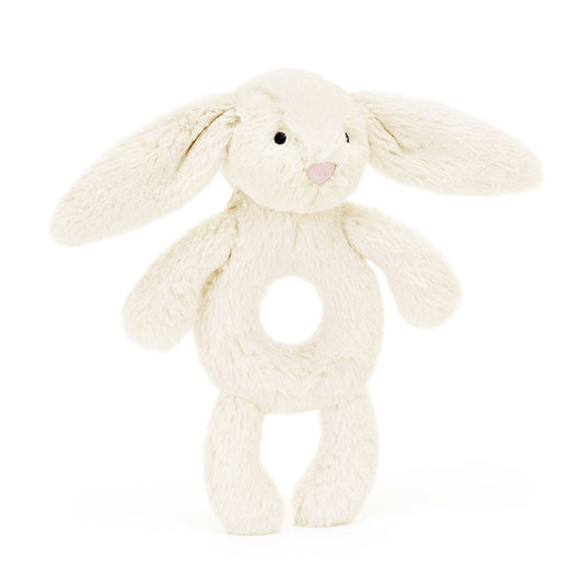 JellyCat Cream | Bashful Bunny Ring Rattle