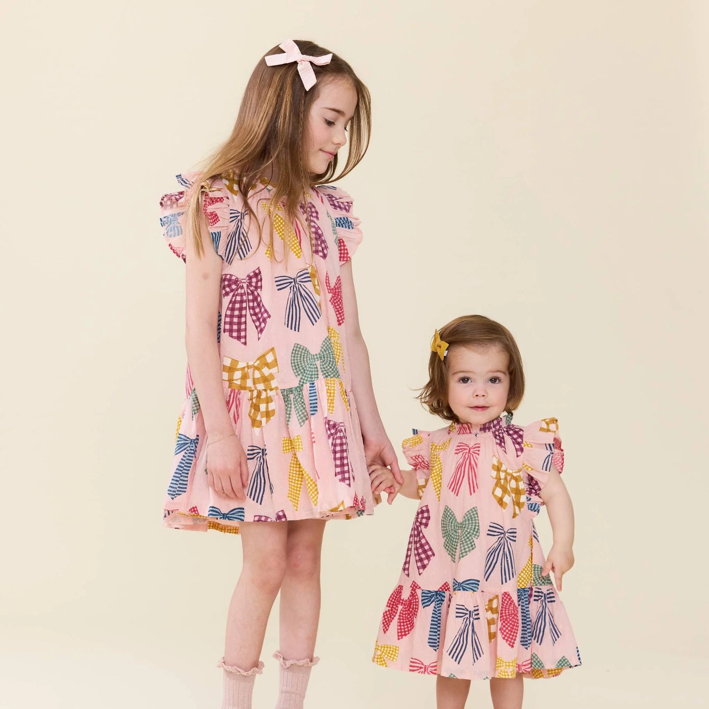 Pink Chicken Patterned Bows | Harper Dress