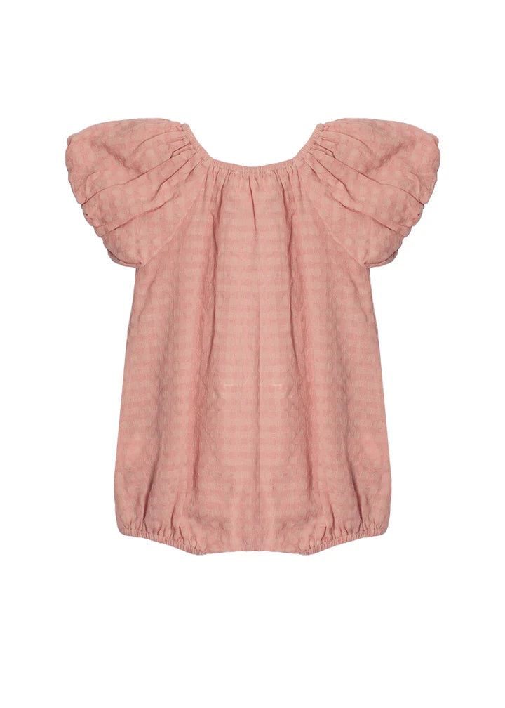 Mabel & Honey Pink Checkmate | Bubble Romper