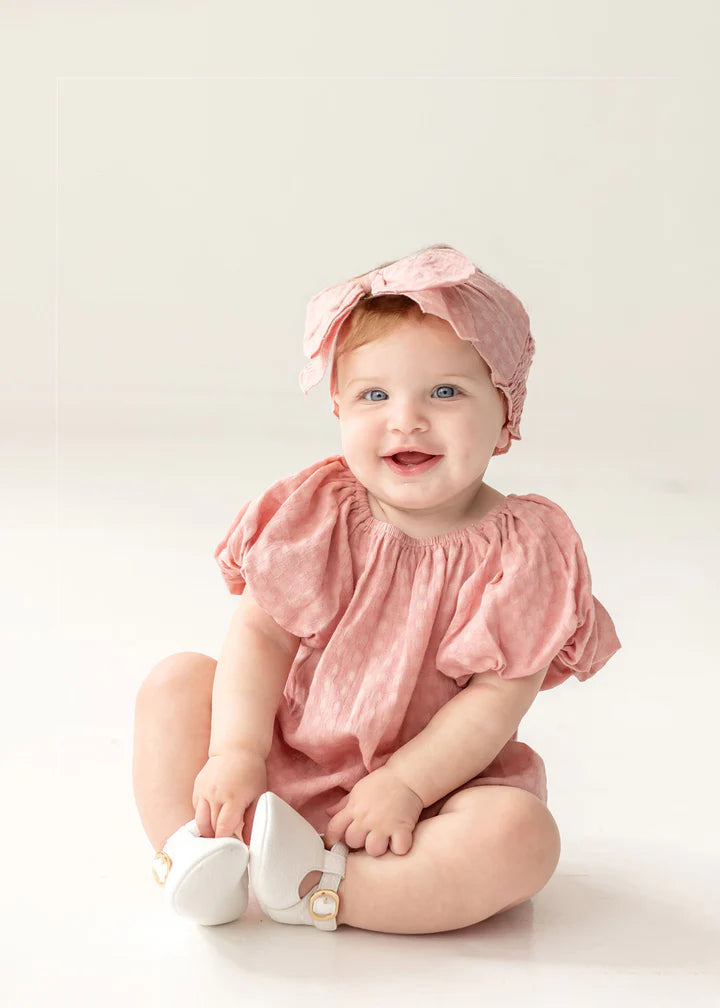 Mabel & Honey Pink Checkmate | Bubble Romper