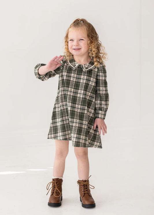 Mabel + Honey Green | Plaid & Pine Dress