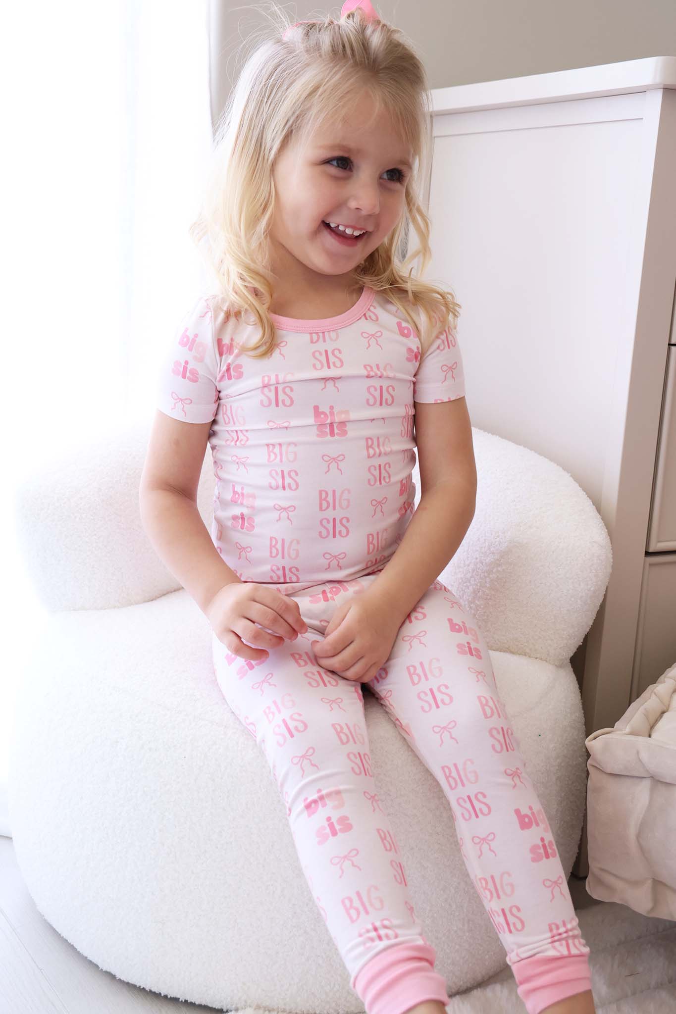 Caden Lane Pink | Big Sis Two Piece PJ Set