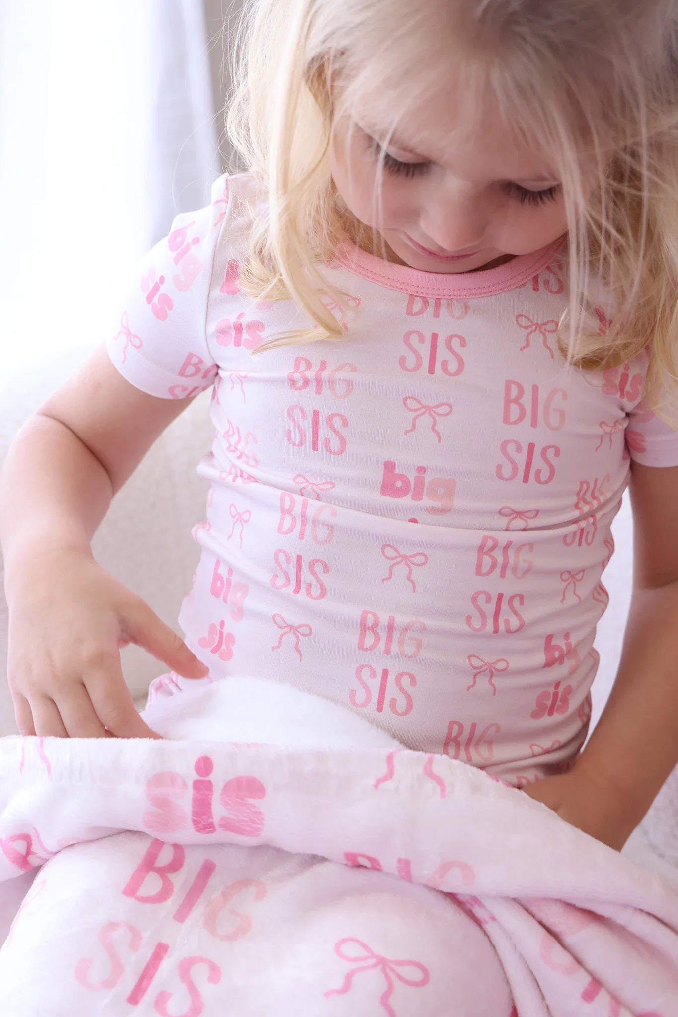Caden Lane Pink | Big Sis Two Piece PJ Set