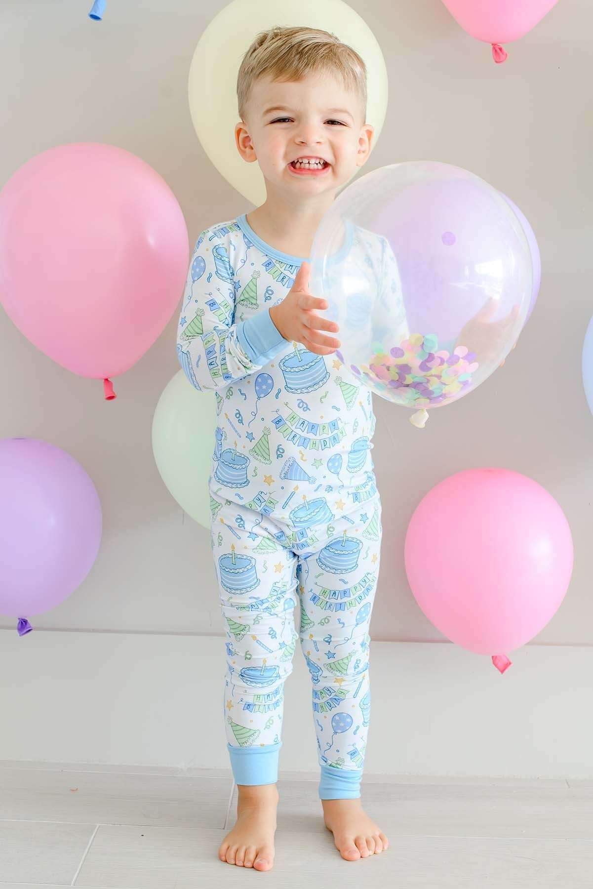 Caden Lane Blue Birthday Bash | Two-Piece Bamboo PJ Set