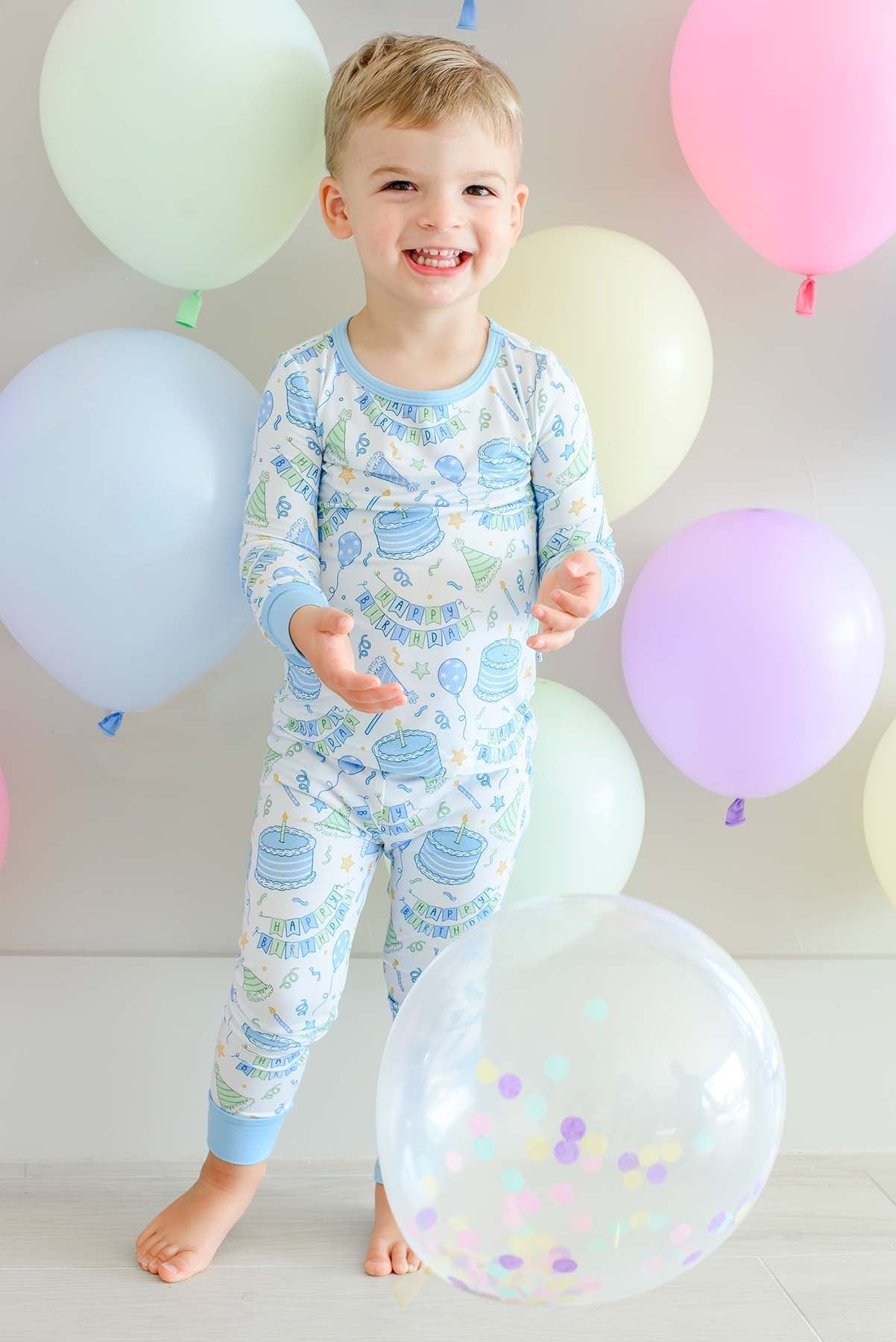 Caden Lane Blue Birthday Bash | Two-Piece Bamboo PJ Set