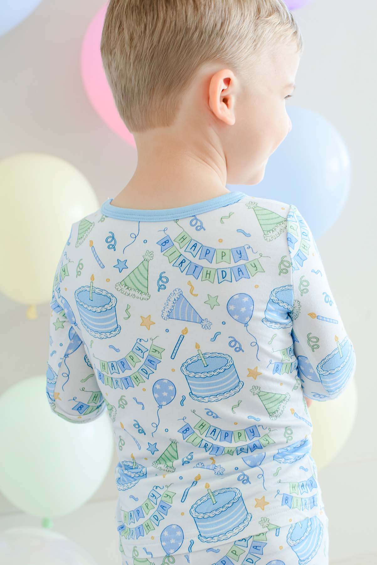 Caden Lane Blue Birthday Bash | Two-Piece Bamboo PJ Set