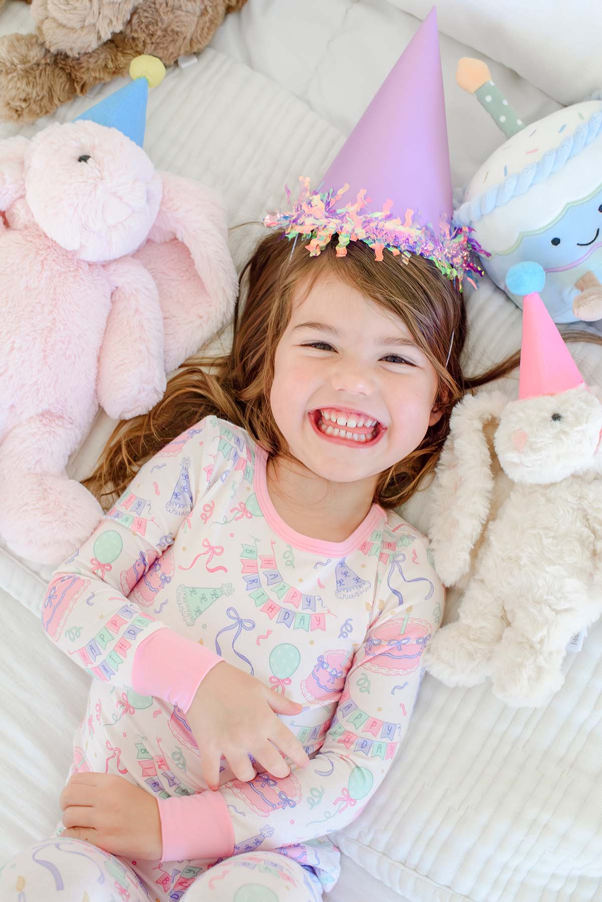Caden Lane Pink Birthday Bash | Two-Piece Bamboo PJ Set