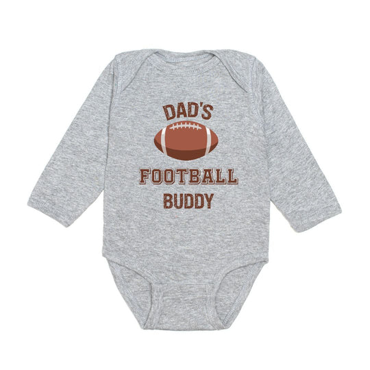 Sweet Wink Gray | Dad's Football Buddy Long Sleeve Bodysuit