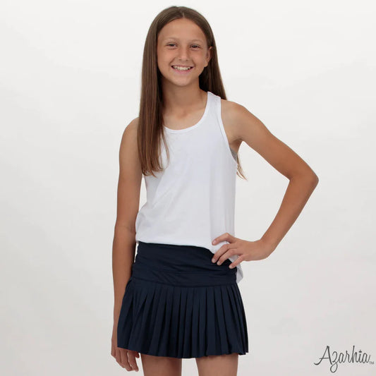 Azarhia Navy | Solid Mini Pleated Skort