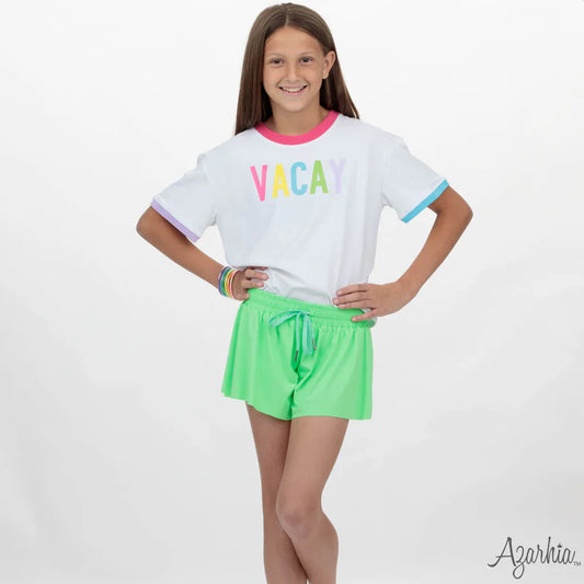Azarhia White Ringer | Vacay Boxy Print T-Shirt