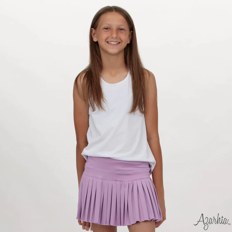 Azarhia Lavender | Solid Mini Pleated Skort