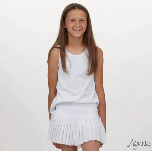 Azarhia White | Solid Mini Pleated Skort