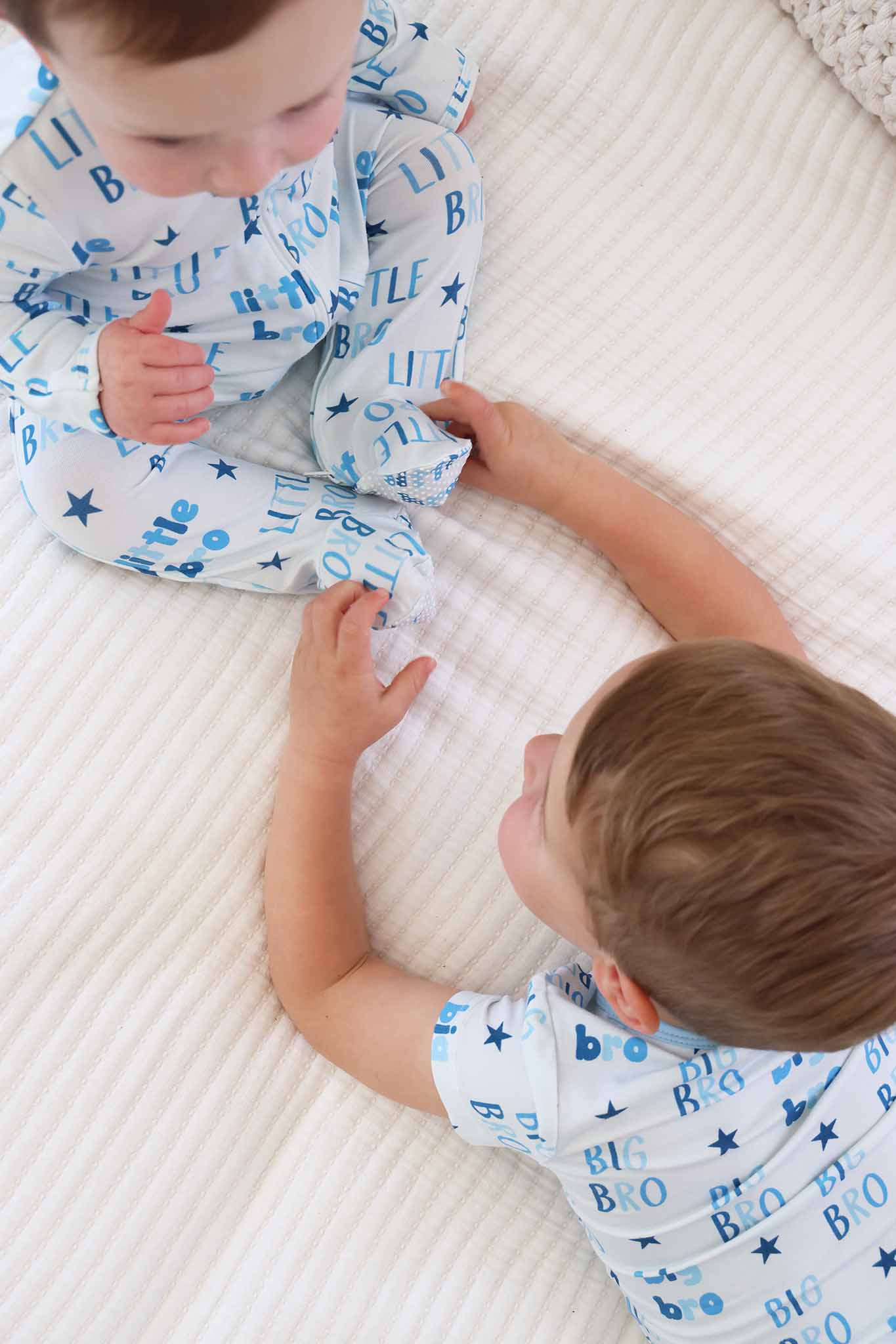 Caden Lane Blue | Little Bro Zipper Footie