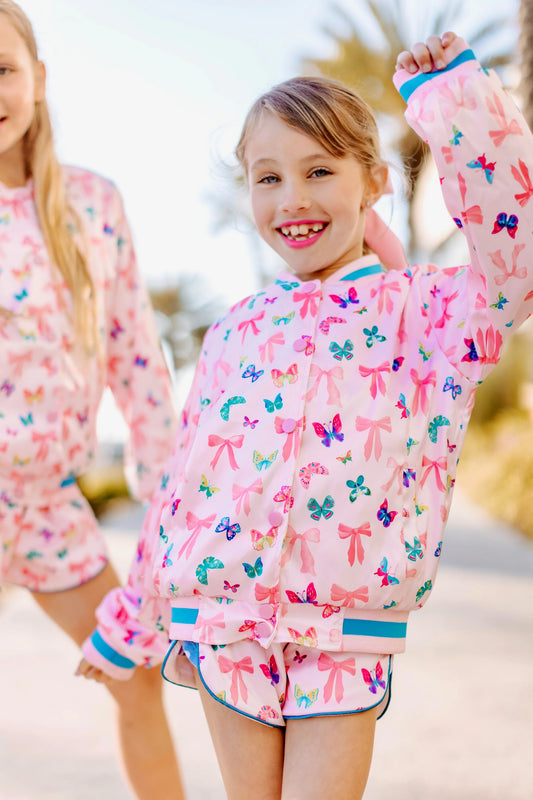 Three Wildflower Designs Bow | Satin Jacket