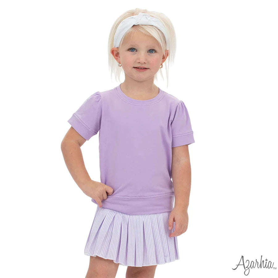 Azarhia Lavender | Striped Mini Pleat Skort