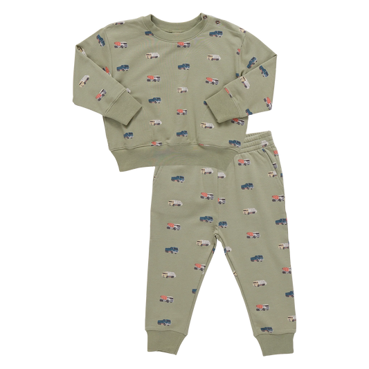 Pink Chicken X Coop Kids Racecars | Jax Jogger Set
