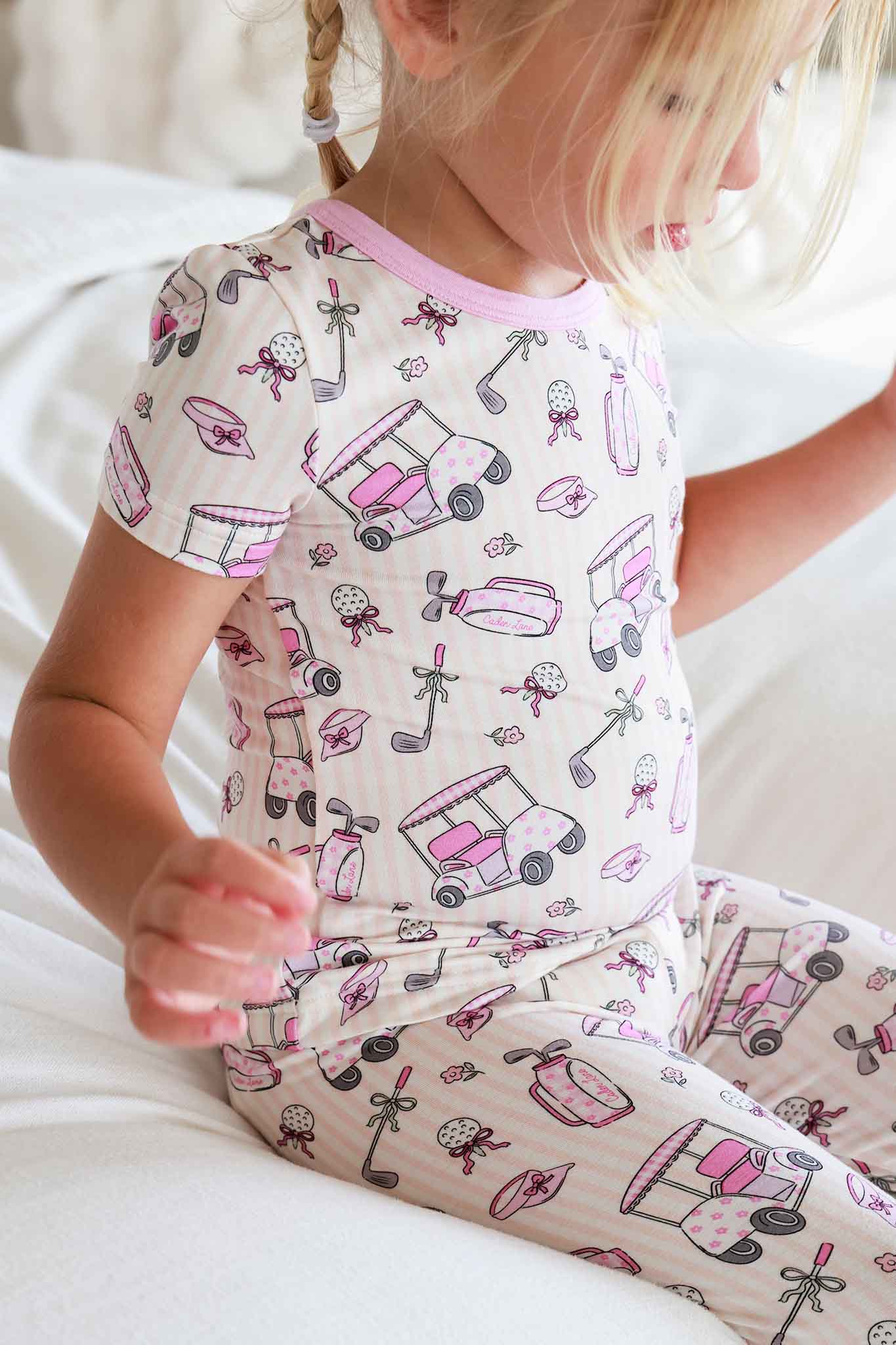 Caden Lane Pink | Caddie Crew Two Piece Bamboo PJ Set