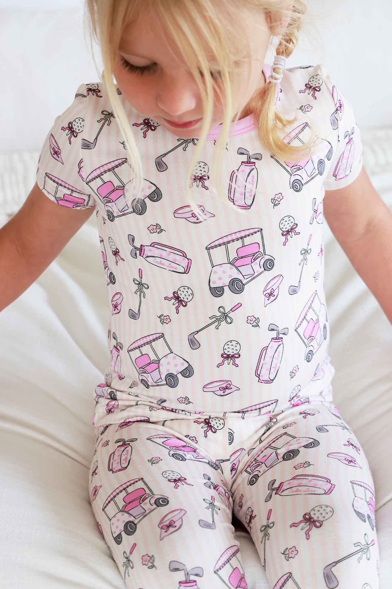 Caden Lane Pink | Caddie Crew Two Piece Bamboo PJ Set
