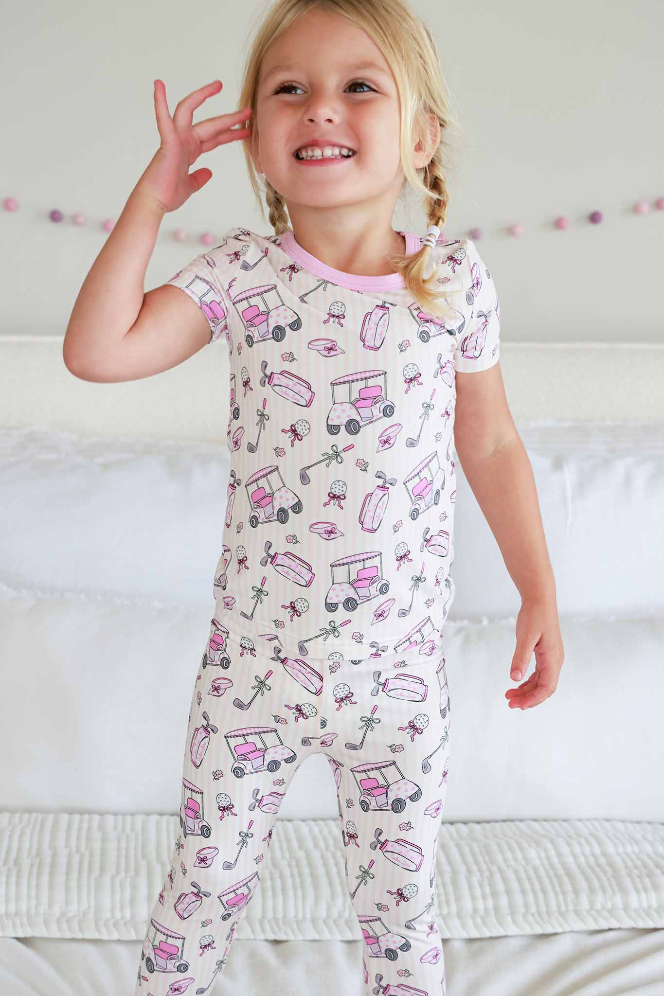 Caden Lane Pink | Caddie Crew Two Piece Bamboo PJ Set