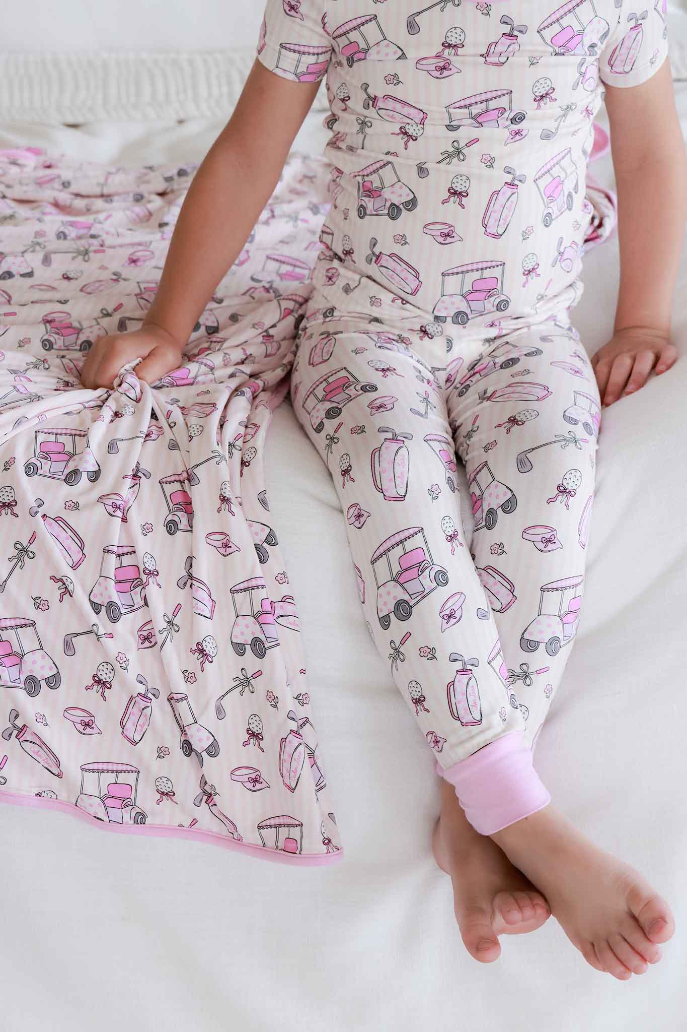Caden Lane Pink | Caddie Crew Two Piece Bamboo PJ Set