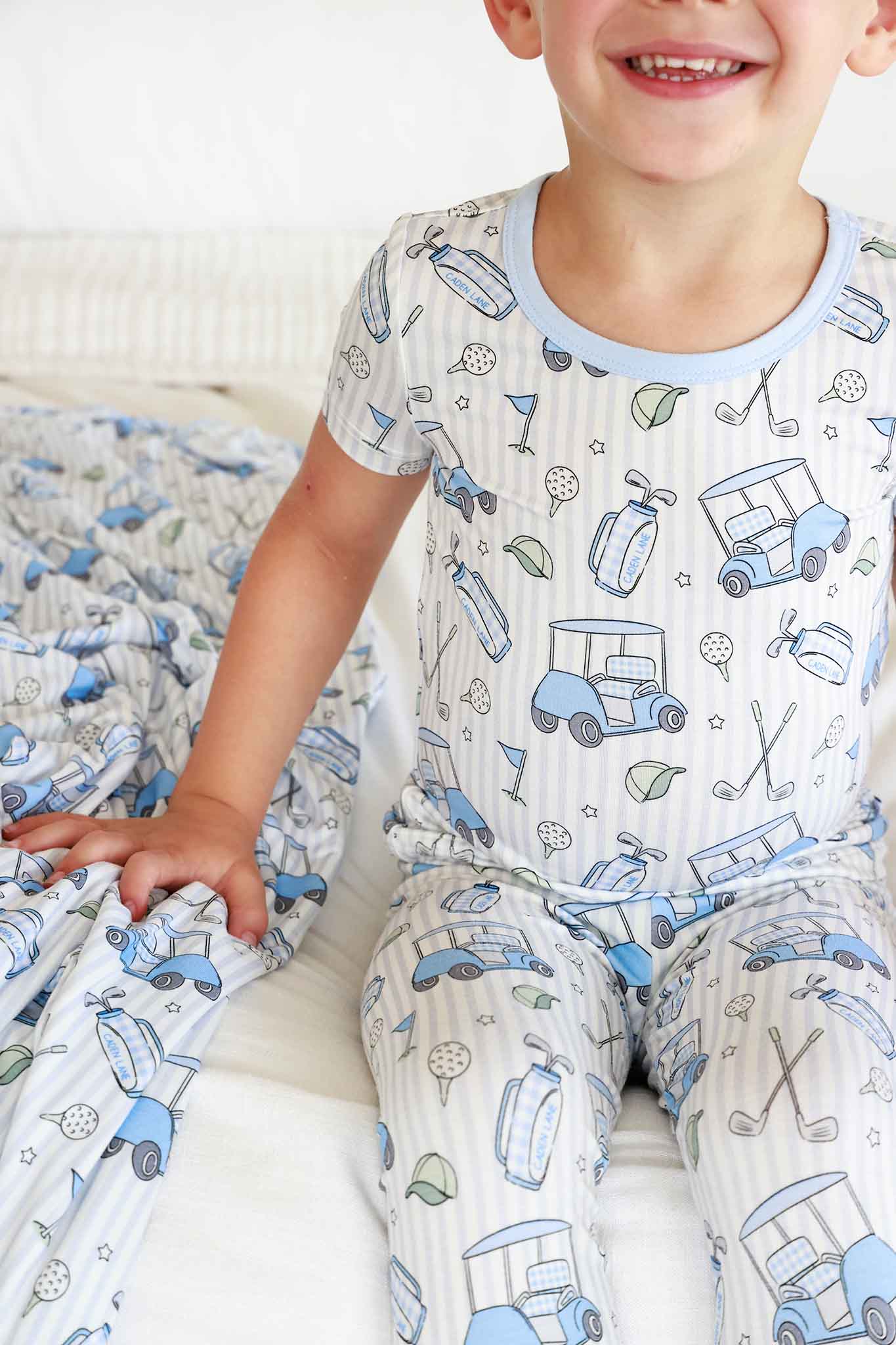 Caden Lane Blue | Cadie Crew Two Piece Bamboo PJ Set