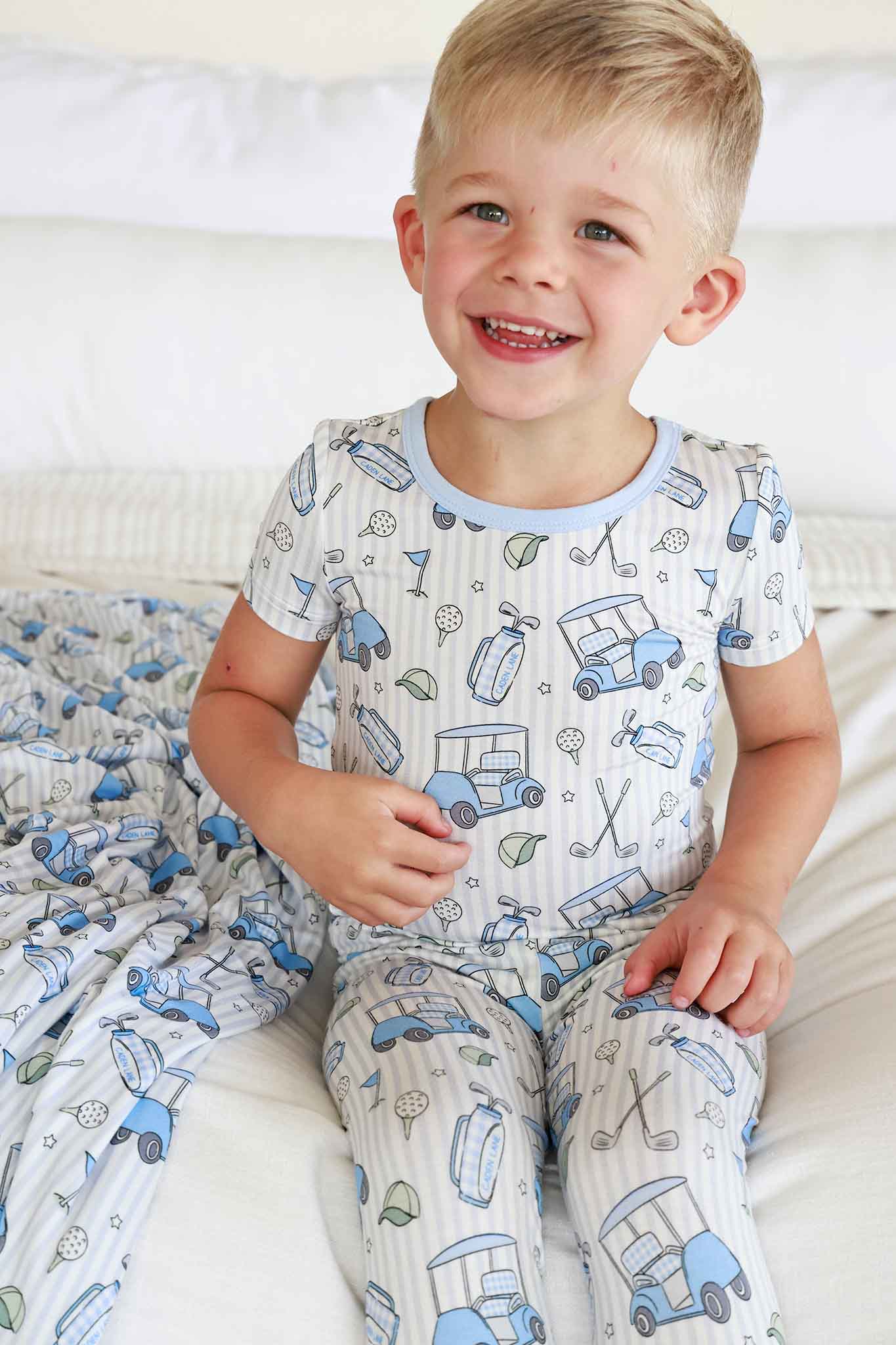 Caden Lane Blue | Cadie Crew Two Piece Bamboo PJ Set