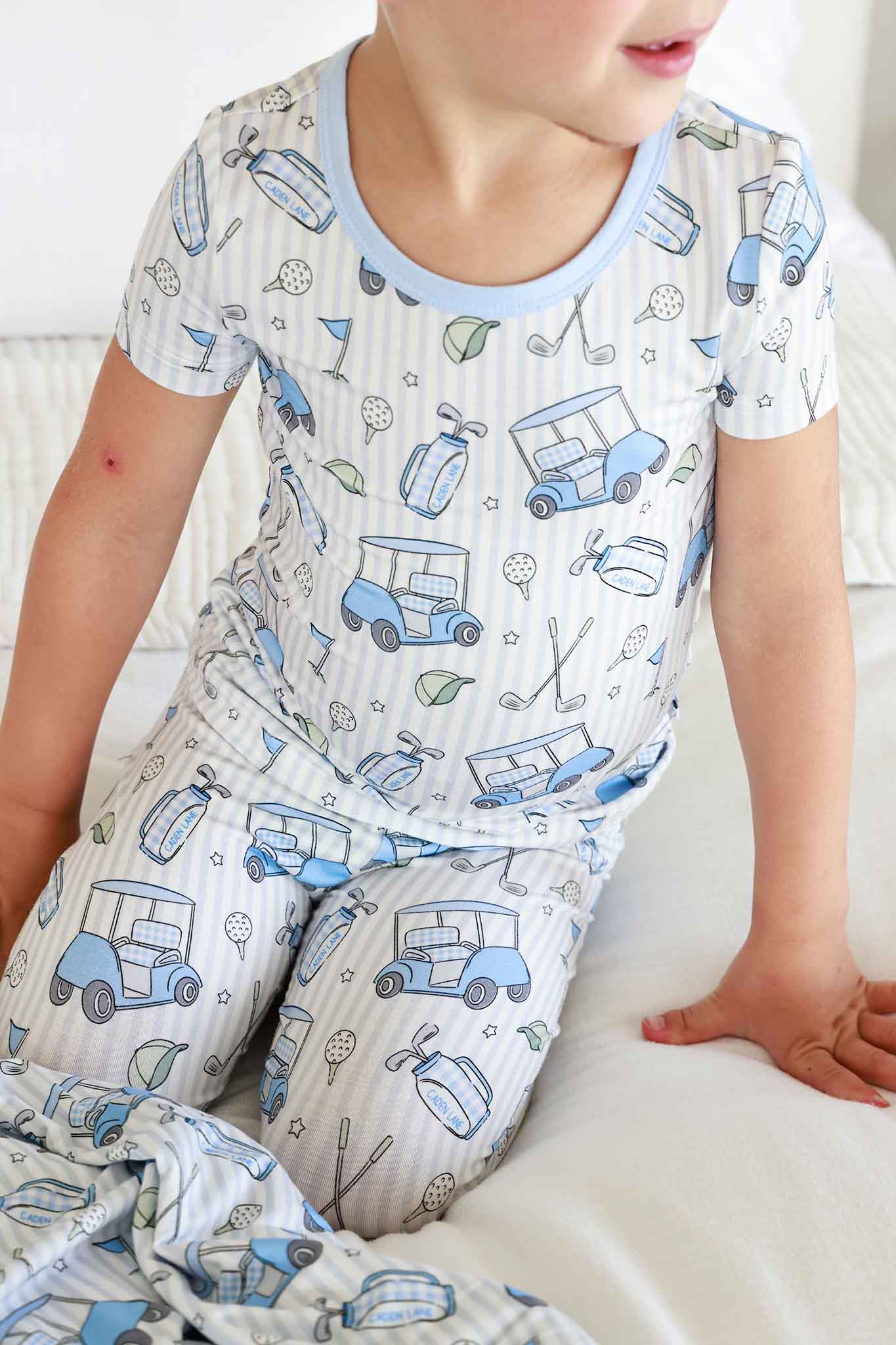 Caden Lane Blue | Cadie Crew Two Piece Bamboo PJ Set